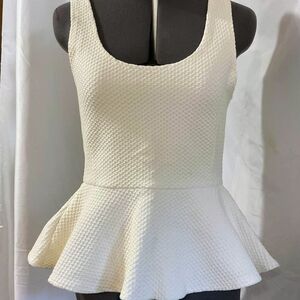 Ganni Cream Textured Tank Top